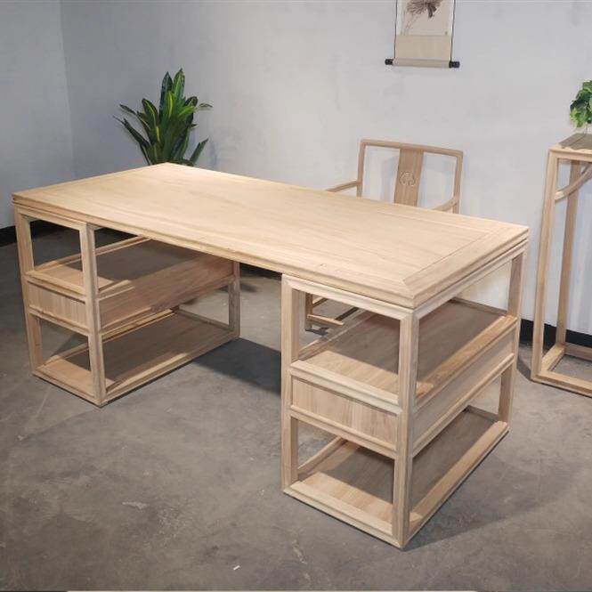 实木书桌电脑桌办公桌写字台学习桌新中式画案白坯白胚茬工厂