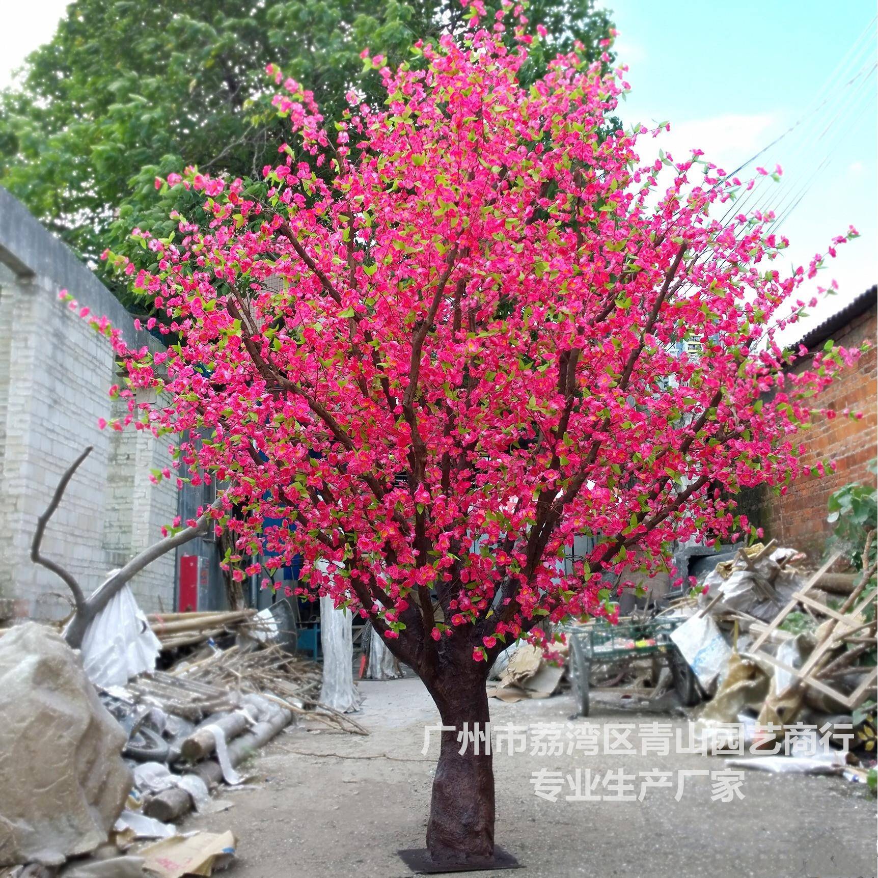 供应节庆延伸型装饰仿真桃花树广场影楼拍摄橱窗造型假桃花树