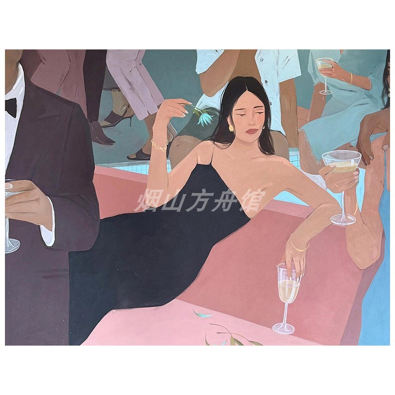 抽象女性人物装饰画玄关小众艺术丙烯挂画客厅沙发背景墙手绘油画图片