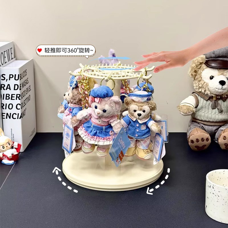 labu展示盒旋转收纳架拉布搪胶挂件毛绒公仔玩偶娃盲盒卡通手办柜