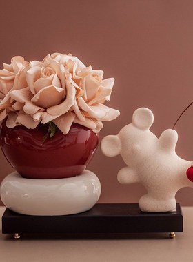 创意婚庆摆件结婚订婚场景布置装饰婚房客厅摆台喜庆红色备婚用品