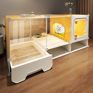 全景猫咪笼子猫窝厕所一体家用室内一室一厅一卫小户型四季通用