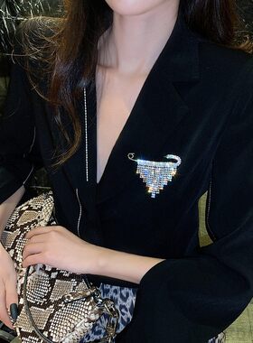 胸针高档女 百搭 气质奢华韩国水钻流苏别针装饰外套百搭胸花饰品