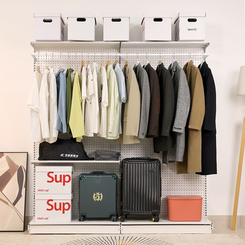 一层衣帽间货架洞洞板衣柜五金简易收纳少女开放式金属衣帽间底座,住宅家具,衣帽架,淘宝优惠券,粉丝福利购,淘宝优惠卷