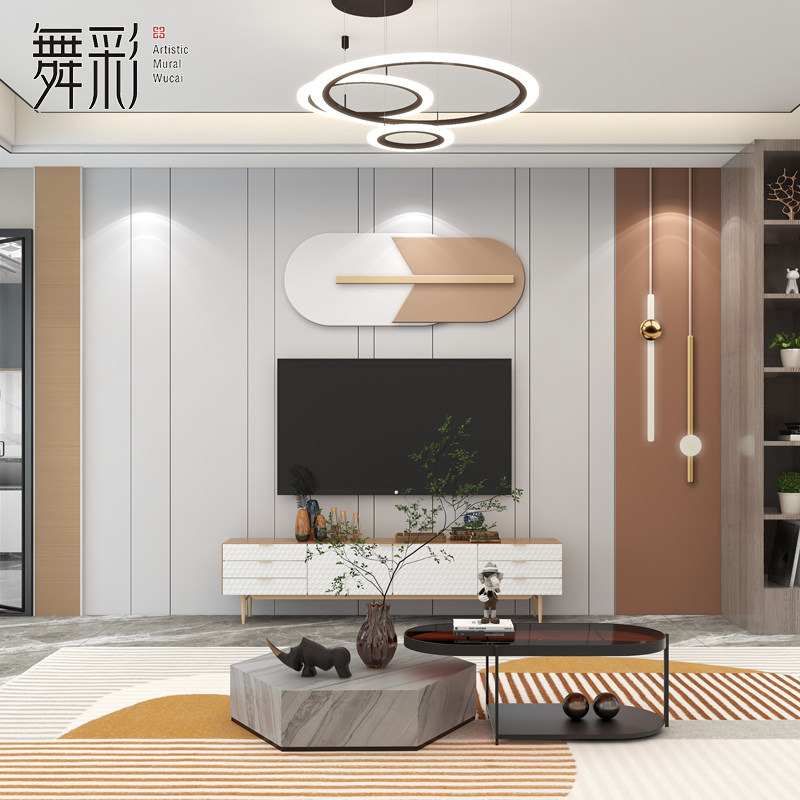 2022新款客厅壁布电视背景墙纸轻奢几何壁纸沙发卧室仿护墙板墙布,家装主材,定制壁画,淘宝优惠券,粉丝福利购,淘宝优惠卷