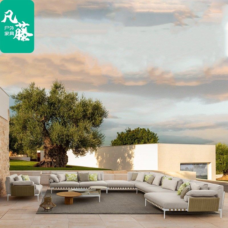 北欧户外藤编沙发组合家俱庭院花园露天阳台休闲藤编室外别墅酒店,住宅家具,户外沙发,淘宝优惠券,粉丝福利购,淘宝优惠卷