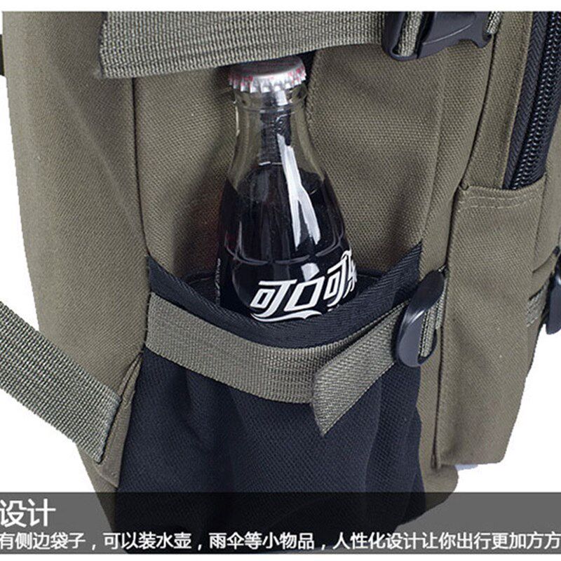 男士后背包休闲被包青年书包潮男土上班帆布装衣服的李双肩包