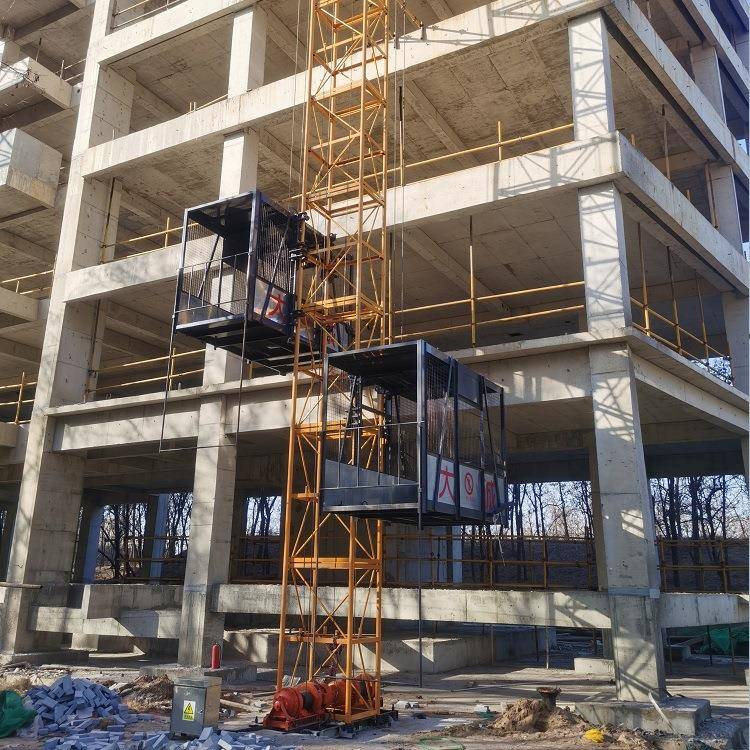 厂家直供物料提升机建筑工地吊笼SS120型卷扬机升降钢丝绳物料机