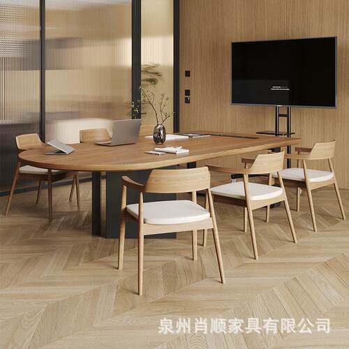简约风职木公桌椅组合员训洽谈XS-Z20会议桌新款U型实公桌轻培奢