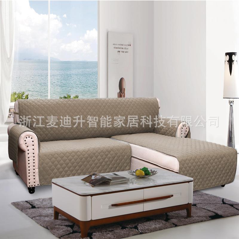 跨境亚马逊加厚耐磨防滑宠物贵妃沙发垫简约纯色通用防水沙发罩