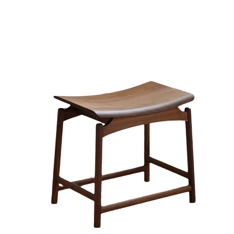 新中式实木凳子客厅换鞋元宝凳原木马鞍板凳卧室凳子家用矮凳仿古