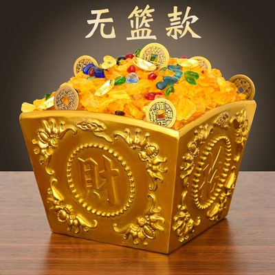 日进斗金摆件铜斗升子四方纳福聚宝盆黄铜聚财米斗金斗金蟾斗