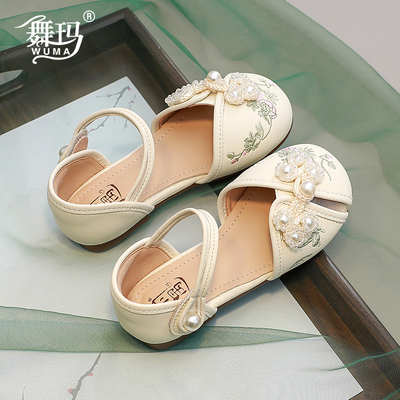 女童鞋子儿童汉服鞋2025新款春夏款女孩中国风包头马面裙春季凉鞋