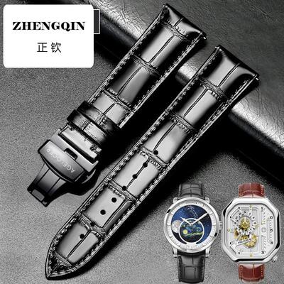 适用尊缇代用艾戈勒手表带agelocer同款真皮男女款防水大爆炸蝴蝶