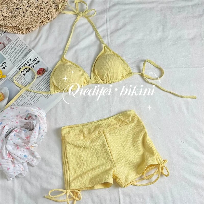 泳衣女分体三件套保守显瘦韩版ins风长袖防晒罩衫高级感温泉泳装