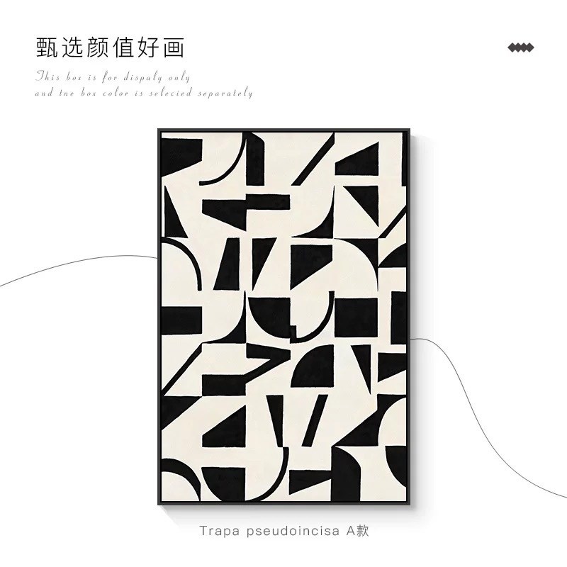 铝合金黑白装饰画现代挂画高级感北欧客厅背景墙饭店喷绘画图片