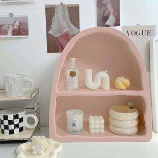 法式 奶油风壁柜多巴胺杯架玄关摆件白色拱形柜子