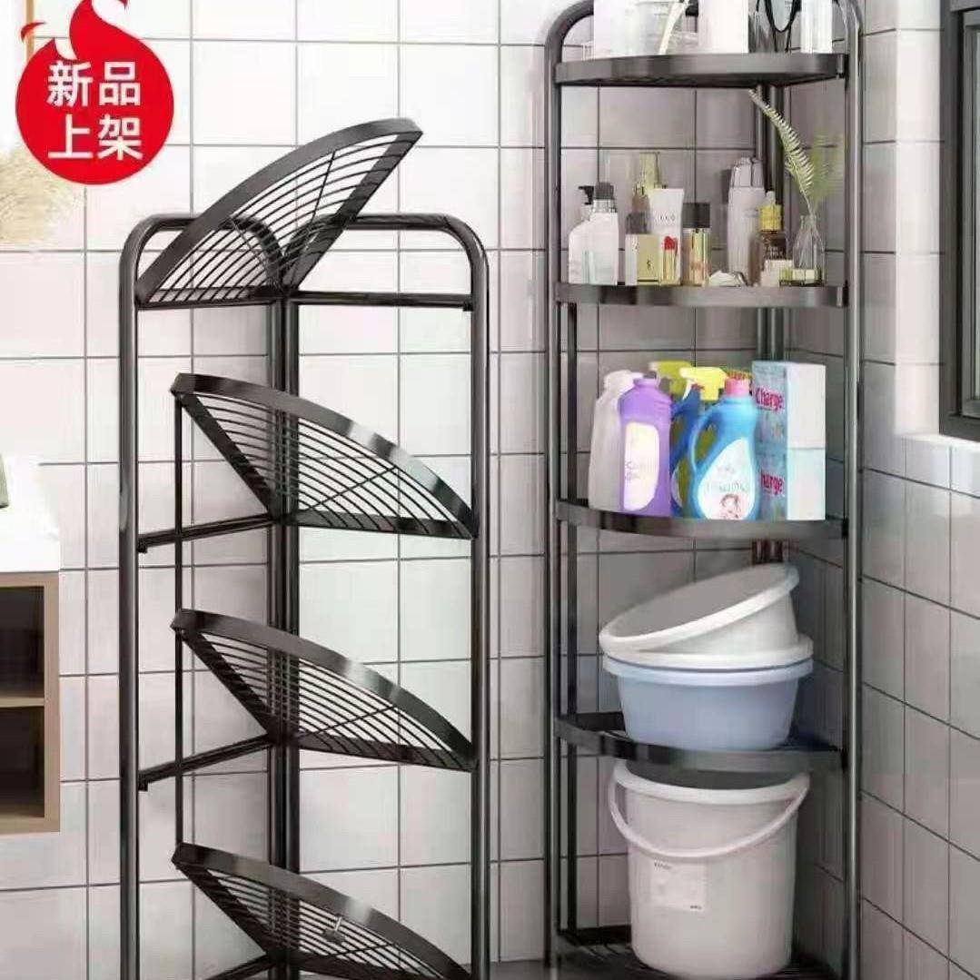 免安装多层移动三角置物架服装店饰品包展示架卫生间用品收纳架