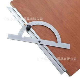 不锈钢可调角度尺10 量角器300x150镀铬角度规200x400 170度可调式