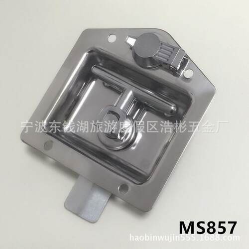 供应不锈钢面板锁MS857厢式汽车房车拖车工程车门锁平面锁