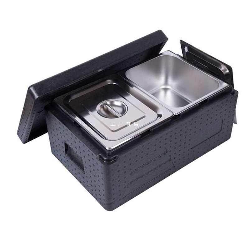 分数盆保温箱摆摊商用EPP送餐箱冷藏箱不锈钢盆分餐箱米饭泡