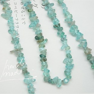 ZA46 天然迷你磷灰石碎石 水晶原石DIY耳饰项链饰品串珠配件 1条