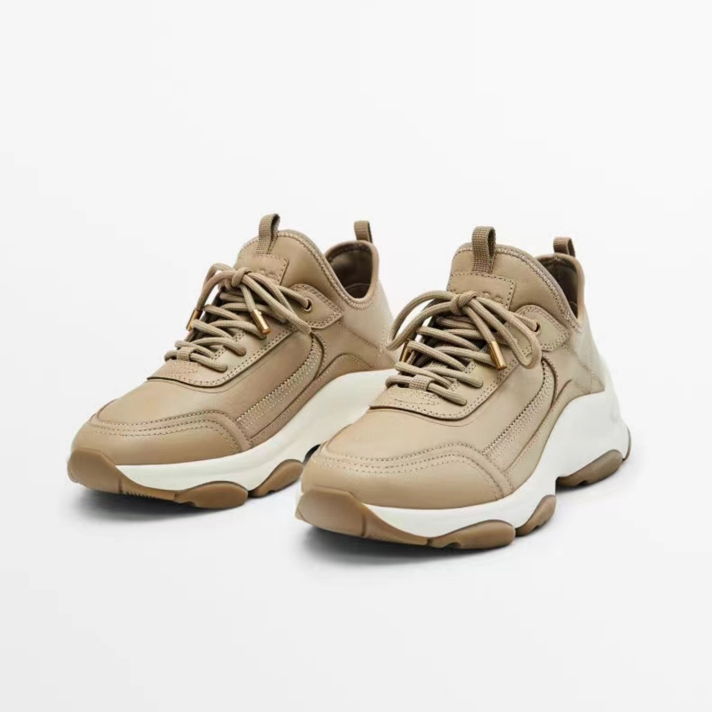 2025新款女鞋MD真皮厚底老爹鞋