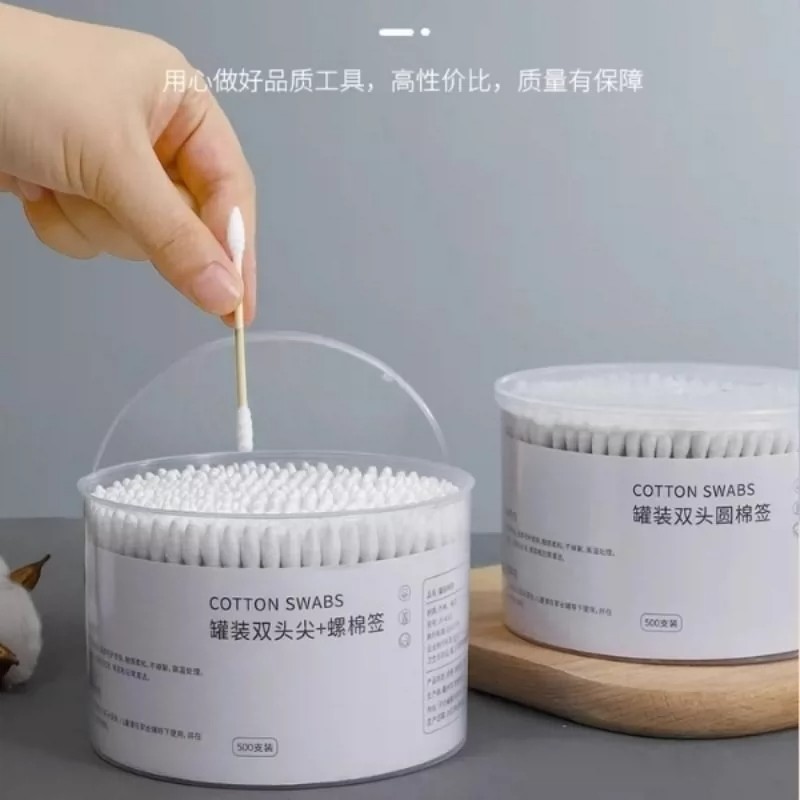 棉签棉棒掏耳朵专用不易掉毛小细尖头化妆双头挖耳勺一次性棉花棒
