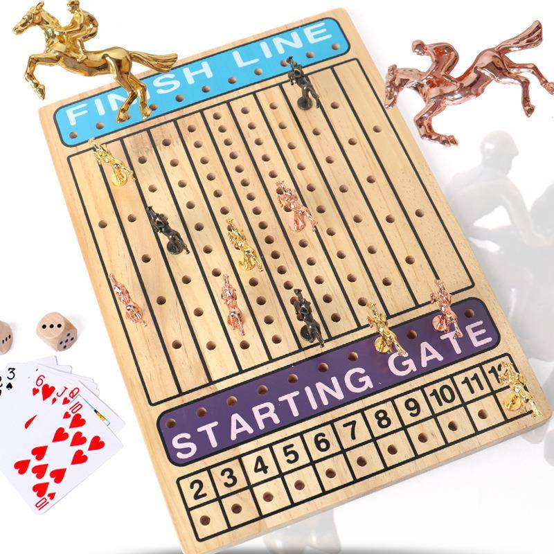 儿童木制赛马棋桌面游戏棋宝宝早教对战逻辑思维训练益智玩具游戏