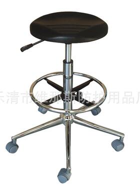 供应防静电椅子无尘车间黑色PP塑料加固防静电四脚圆椅可移动