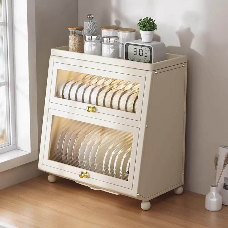 带盖碗架厨房碗碟置物架家用碗柜台面筷盘防尘收纳盒多功能沥水架