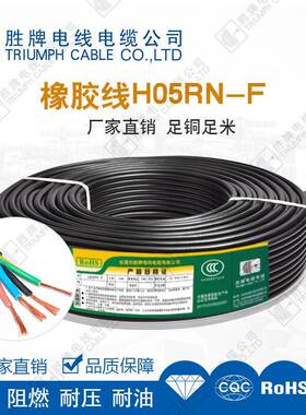 胜牌橡胶线室内户外灯具电源线H05RN-F2*1.0平方低温耐寒电源线