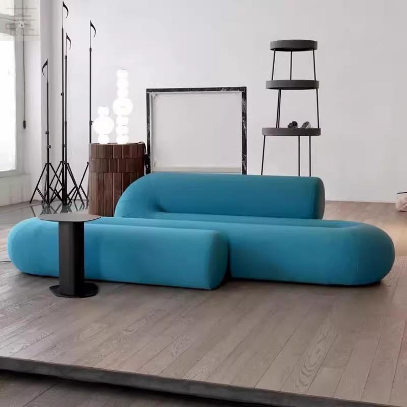 现代轻奢写意空间蛇形沙发设计师款创意异形个性直排网红布艺沙发