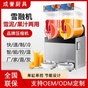 雪融机商用全自动冷饮雪泥机双缸奶茶自助沙冰机雪粒机果汁饮料机