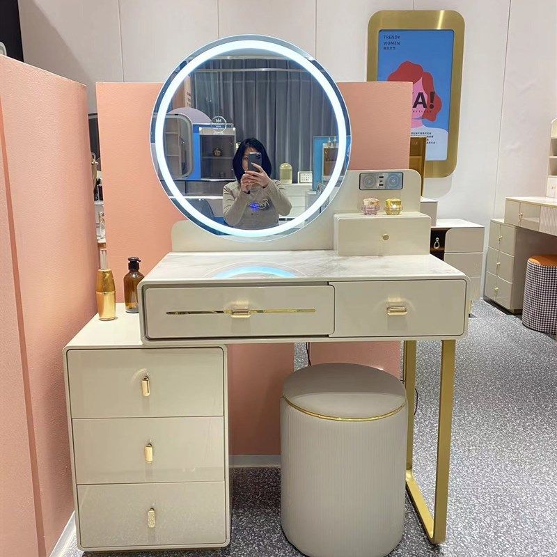 现代简约梳妆台轻奢高级卧室小户型化妆台智能音箱收纳伸缩化妆桌,住宅家具,梳妆台/桌,淘宝优惠券,粉丝福利购,淘宝优惠卷
