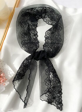 夏天遮脖子疤痕神器甲状腺术后遮挡疤痕项链脖子配饰遮疤蕾丝领巾