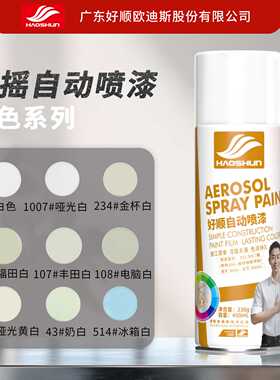 好顺直营自喷漆 汽车墙面改色白色450ML大容量手摇自喷漆