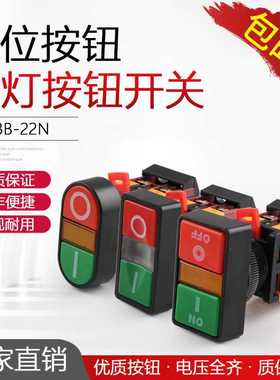 双位钮APBB-22N椭圆双头式带灯按钮开关PPBB双键双位AS-22高品质
