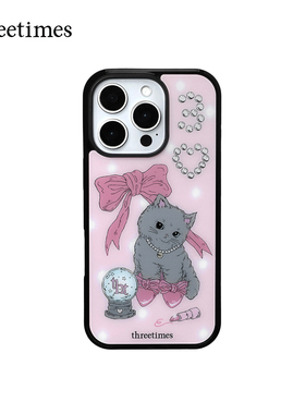 threetimes手机壳创意ins萌宠猫咪女卡通可爱小众个性防摔保护套