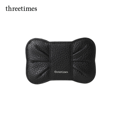 threetimes高级感女2025新款卡包甜美迷你百搭别致简约小卡包复古