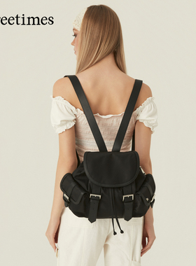 threetimes2026春秋季双肩包新品女通勤休闲大容量邮差包背包旅行