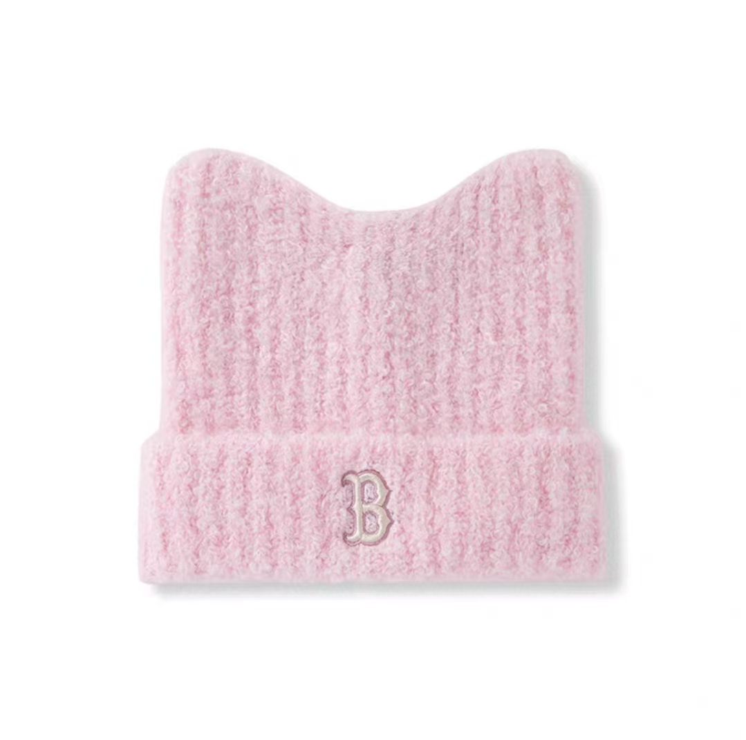 thumbnail for Korean beanie new knitted hat cat ear hat