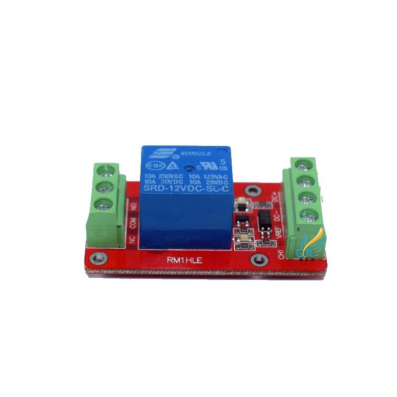 1路继电器模块/高/低电平触发/光耦隔离/双端子双层PCB/5,12,24V