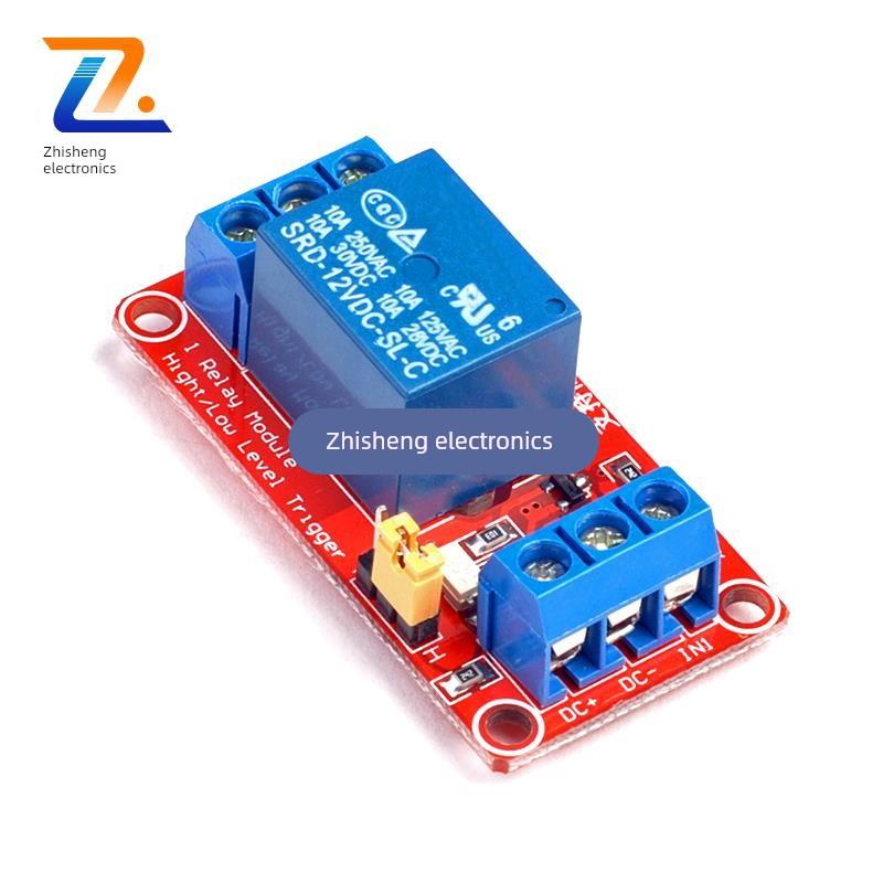 1路电磁继电器模块5v12v24v高低电平触发双向光耦隔离PLC驱动器