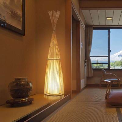 中式落地灯民宿卧室床头灯茶室禅意竹编侘寂风背景气氛灯日式台灯
