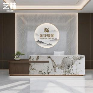 需定制公司前台桌简约现代接待台教育机构吧台酒店咨询台办公物业