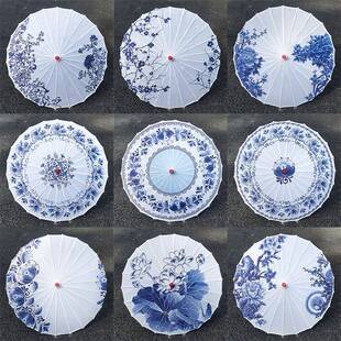 青花伞 悬吊式天花板装饰 舞蹈汉服 旗袍走秀 古典中国风古风