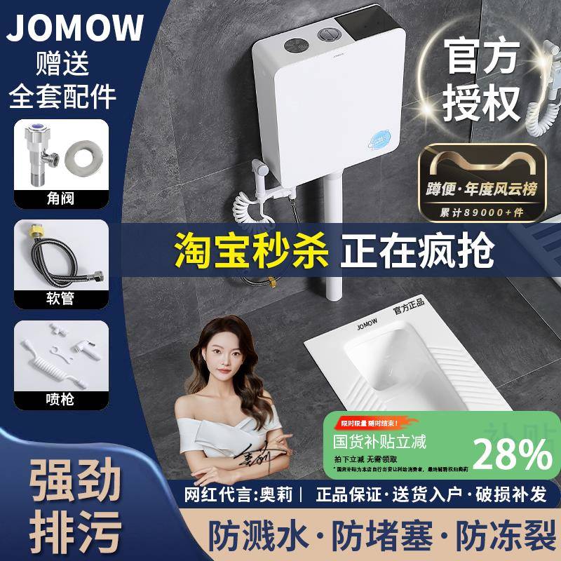 蹲便器蹲坑式家用蹲厕水箱整套便池厕所大便盆卫生间马桶
