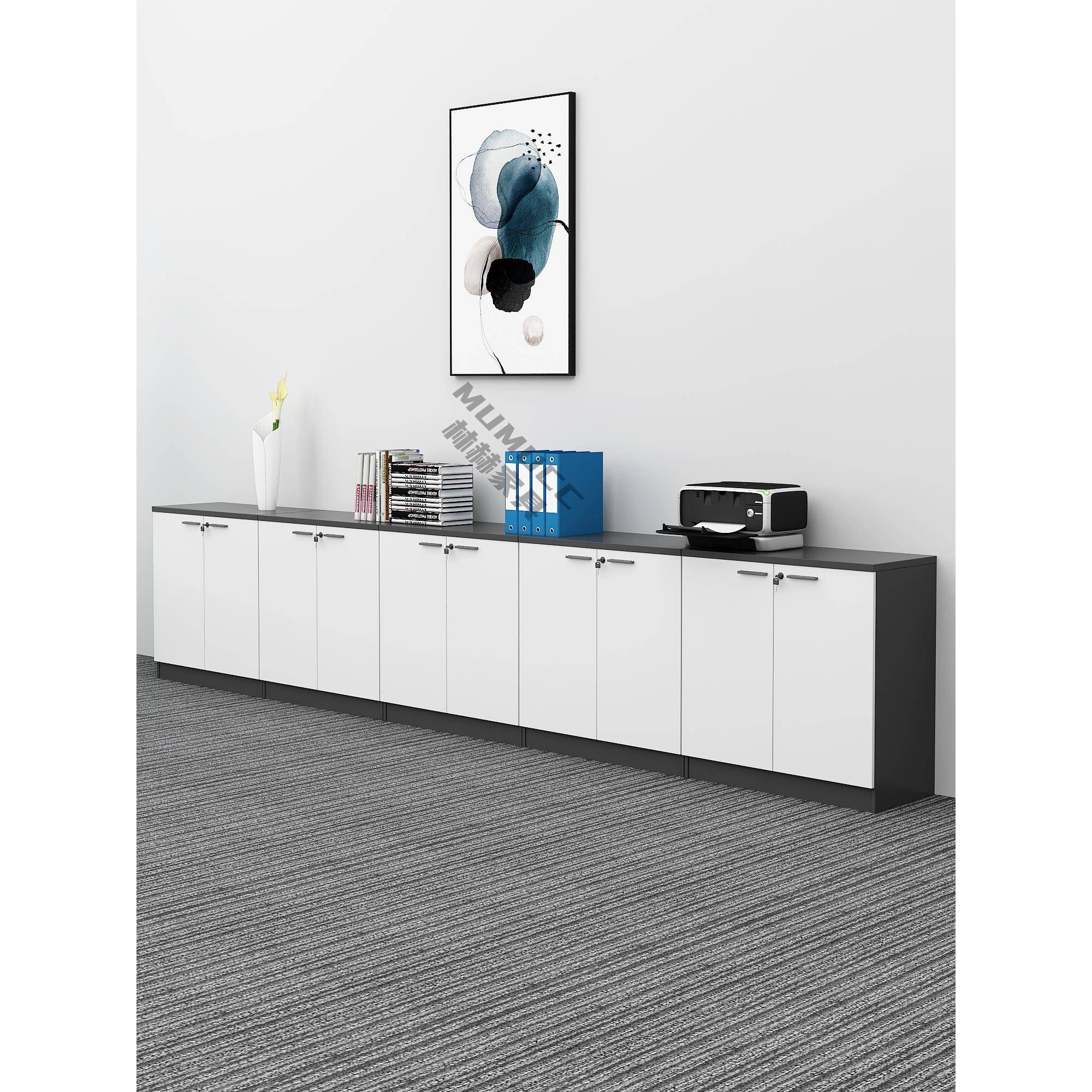 办公室会议室文件柜低柜档案信息柜储物柜落地式花槽侧柜简约现代