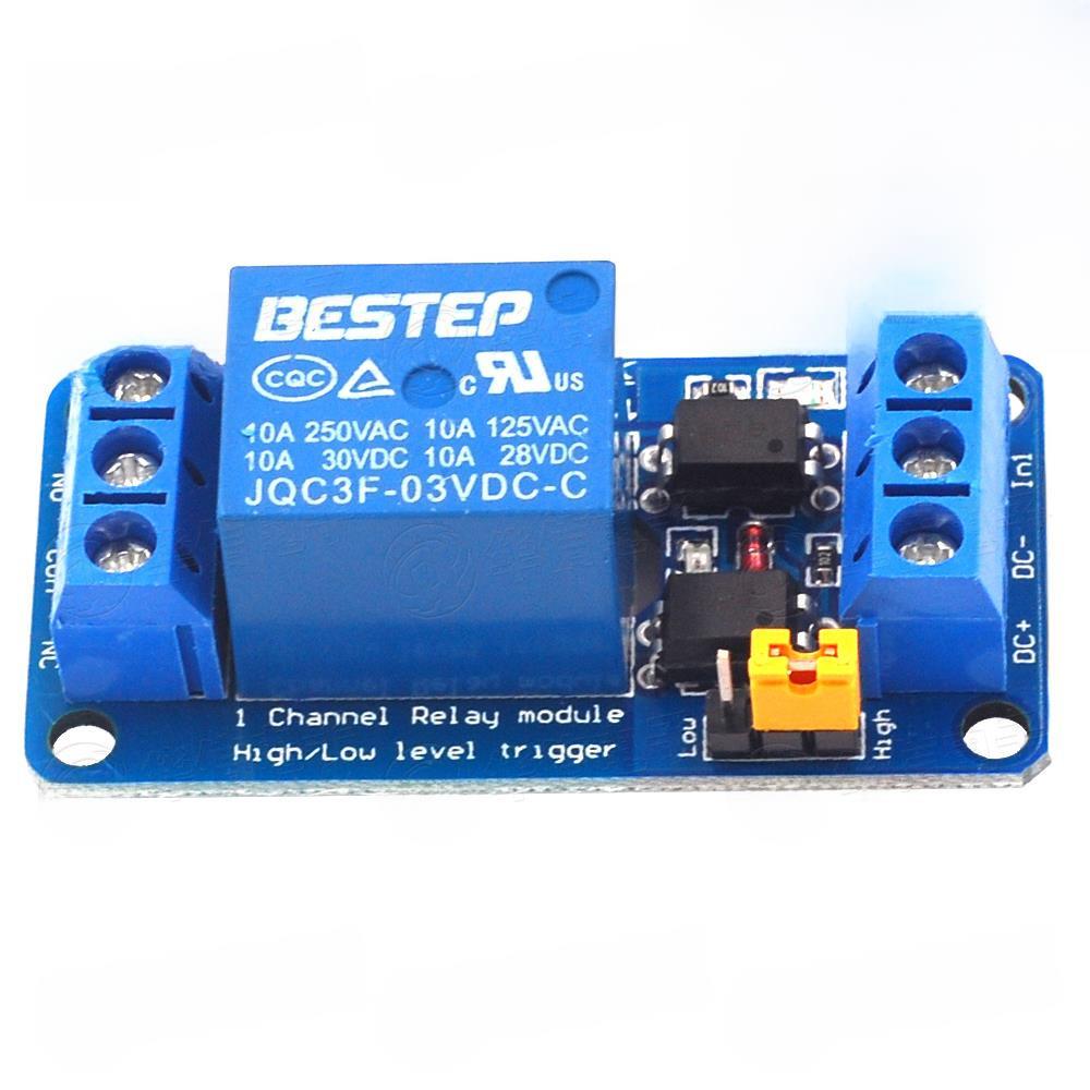 Bestep 1路电磁继电器模块双光耦隔离值支持高低触发3V5V12V24V